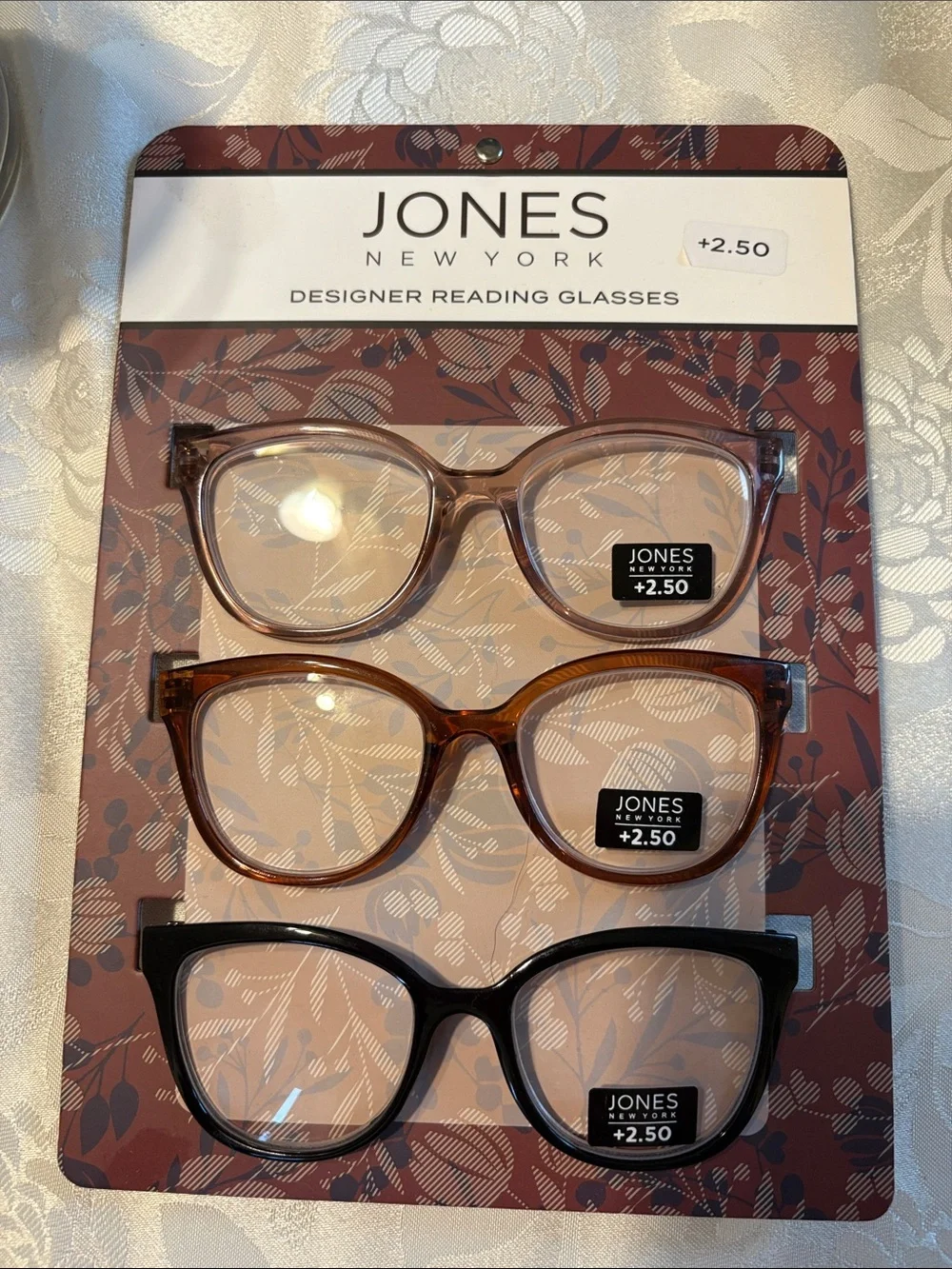 Jones New York 3-Pack Reading Glasses in Brown, Amber, Black